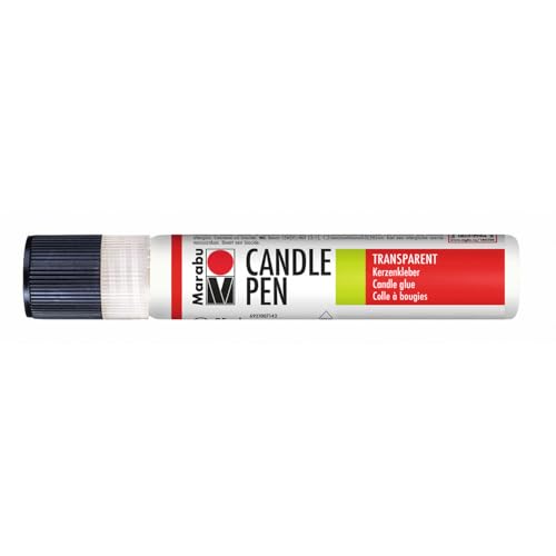 Marabu 18050009880 - Candle Liner farblos, Wachskleber, wieder ablösbar, zum Aufbringen selbst hergestellter Wachsbilder auf Kerzen, 25 ml von Marabu