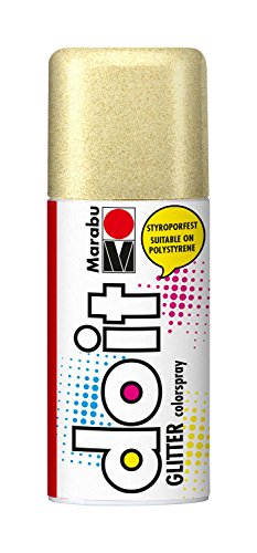 Marabu 21075006584 - Do it Glitter gold, Colorspray auf Acrylbasis, styroporfest, sehr schnell trocknend, transparent mit faszinierenden Glittereffekten, lichtecht, 150 ml Sprühdose von Marabu
