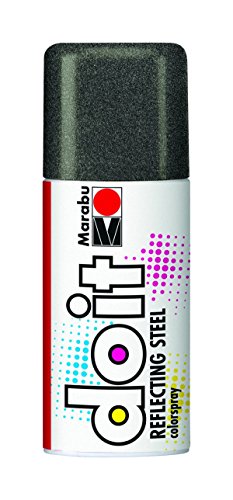 Marabu 21077006575 - Do it Reflecting Steel, reflex schwarz, Colorspray auf Acrylbasis für funkelnde Metalleffekte, sehr schnell trocknend, sehr gute Deckkraft, wetterfest, 150 ml Sprühdose von Marabu