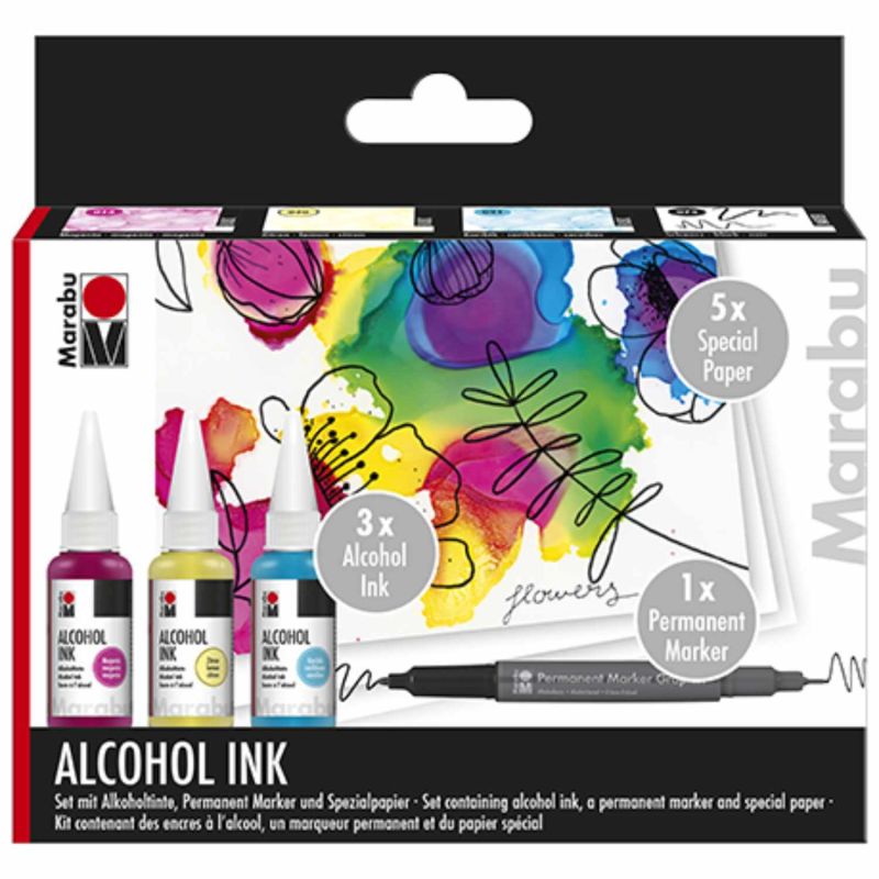 Alcohol Ink Set Flowers von Marabu