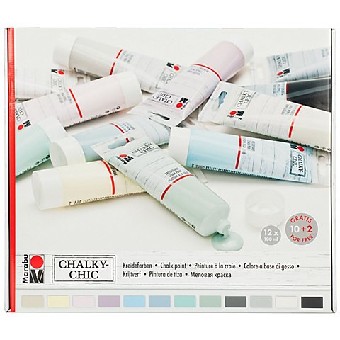 Marabu Chalky Chic Kreidefarben-Set, 12x 100 ml von Marabu