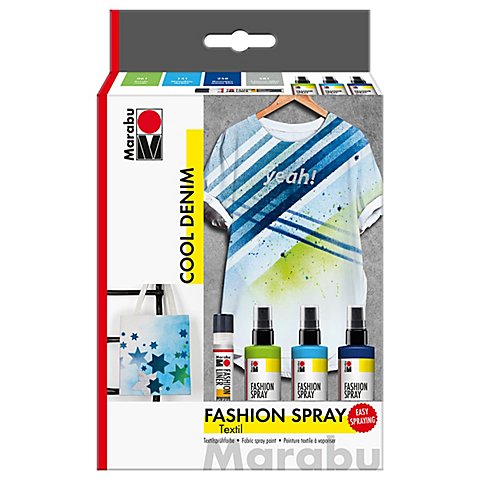 Marabu Fashion-Spray-Set "Cool Denim", 3x 100 ml von Marabu