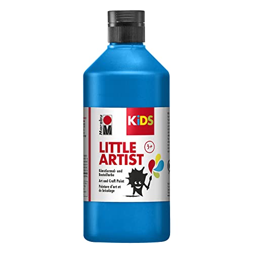 Marabu KiDS Little Artist 500 ml, Blau, Künstlermal- und Bastelfarbe für Kinder ab 3 Jahren, Kindermalfarbe auf Wasserbasis Made in Germany, vegan, glutenfrei, 03050075253 von Marabu