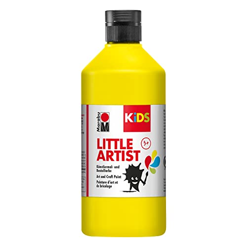 Marabu KiDS Little Artist 500 ml, Gelb, Künstlermal- und Bastelfarbe für Kinder ab 3 Jahren, Kindermalfarbe auf Wasserbasis Made in Germany, vegan, glutenfrei, 03050075019 von Marabu