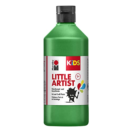 Marabu KiDS Little Artist 500 ml, Grün, Künstlermal- und Bastelfarbe für Kinder ab 3 Jahren, Kindermalfarbe auf Wasserbasis Made in Germany, vegan, glutenfrei, 03050075267 von Marabu