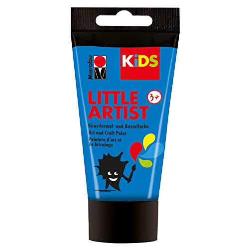 Marabu KiDS Little Artist 75 ml, Blau, Künstlermal- und Bastelfarbe für Kinder ab 3 Jahren, Kindermalfarbe auf Wasserbasis, auswaschbar, Made in Germany, vegan, glutenfrei, 03050002253 von Marabu