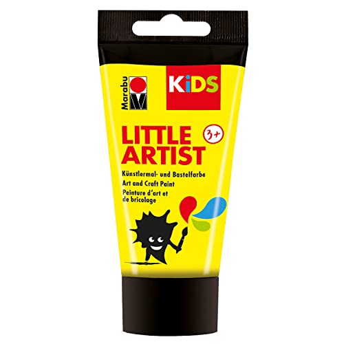 Marabu KiDS Little Artist 75 ml, Gelb, Künstlermal- und Bastelfarbe für Kinder ab 3 Jahren, Kindermalfarbe auf Wasserbasis Made in Germany, vegan, glutenfrei, 03050002019 von Marabu