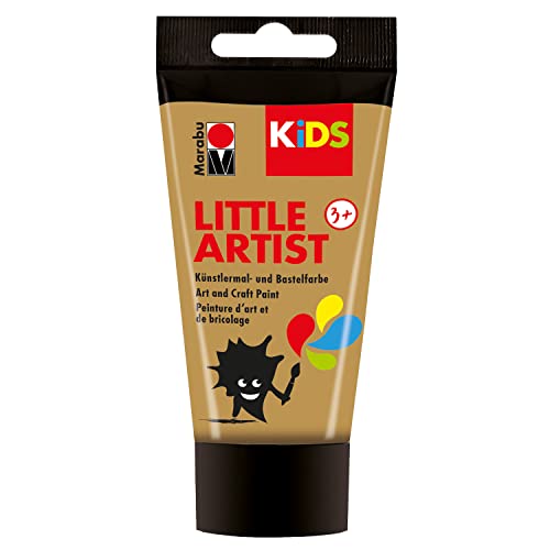 Marabu KiDS Little Artist 75 ml, Gold, Künstlermal- und Bastelfarbe für Kinder ab 3 Jahren, Kindermalfarbe auf Wasserbasis Made in Germany, vegan, glutenfrei, 03050002084 von Marabu