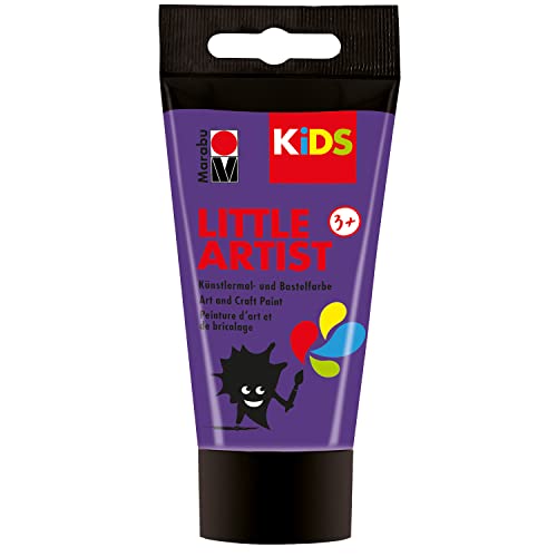 Marabu KiDS Little Artist 75 ml, Violett, Künstlermal- und Bastelfarbe für Kinder ab 3 Jahren, Kindermalfarbe auf Wasserbasis, auswaschbar, Made in Germany, vegan, glutenfrei, 03050002251 von Marabu
