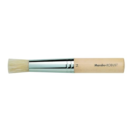 Marabu Robust Borstenpinsel, Größe 14, Pinsel aus FSC-zertifiziertem Holz, Stupfpinsel für Textil-, Acryl- und Ölfarben, 01510000014 Marabu Robust Borstenpinsel, Größe 14, Pinsel aus FSC-zertifiziertem Holz, Stupfpinsel für Textil-, Acryl- und Ölfarben, 01510000014 von Marabu