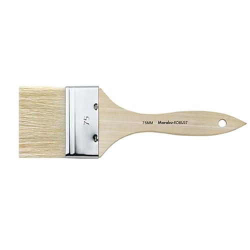Marabu Robust Borstenpinsel, Größe 75, Pinsel aus FSC-zertifiziertem Holz, Breitpinsel für Textil-, Acryl- und Ölfarben, 01520000075 Marabu Robust Borstenpinsel, Größe 75, Pinsel aus FSC-zertifiziertem Holz, Breitpinsel für Textil-, Acryl- und Ölfarben, 01520000075 von Marabu