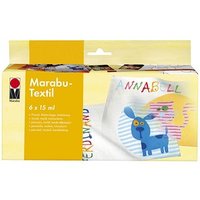 Marabu Stoffmalfarbe farbsortiert 6 x 15,0 ml, 1 Set von Marabu