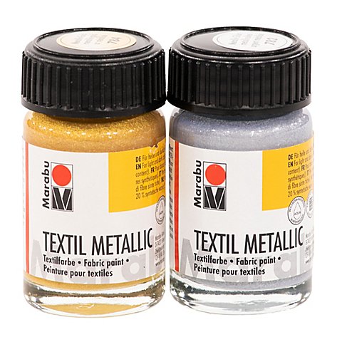 Marabu Stoffmalfarben-Set "Metallic", 2x 15 ml Marabu Stoffmalfarben-Set "Metallic", 2x 15 ml von Marabu