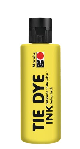 Marabu TIE DYE INK Batikfarbe in Gelb, 80 ml Farbe auf Wasserbasis, vegan, strahlende Stofffarbe für helle Textilien bis 20% Kunstfaseranteil, 17300004019 Marabu TIE DYE INK Batikfarbe in Gelb, 80 ml Farbe auf Wasserbasis, vegan, strahlende Stofffarbe für helle Textilien bis 20% Kunstfaseranteil, 17300004019 von Marabu