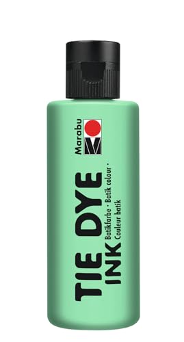 Marabu TIE DYE INK Batikfarbe in Pastellgrün, 80 ml Farbe auf Wasserbasis, vegan, strahlende Stofffarbe für helle Textilien bis 20% Kunstfaseranteil, 17300004263 von Marabu
