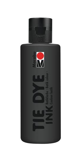 Marabu TIE DYE INK Batikfarbe in Schwarz, 80 ml Farbe auf Wasserbasis, vegan, strahlende Stofffarbe für helle Textilien bis 20% Kunstfaseranteil, 17300004073 Marabu TIE DYE INK Batikfarbe in Schwarz, 80 ml Farbe auf Wasserbasis, vegan, strahlende Stofffarbe für helle Textilien bis 20% Kunstfaseranteil, 17300004073 von Marabu