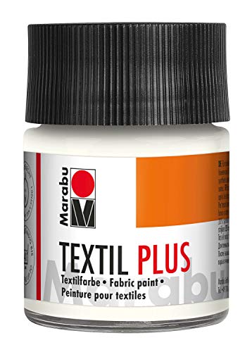 Marabu 17150005070 - Textil Plus weiß 50 ml, volldeckende Stoffmalfarbe für dunkle Stoffe, geeignet für Stoffmalerei und Stoffdruck, nach Fixierung waschbeständig bis 40 °C Marabu 17150005070 - Textil Plus weiß 50 ml, volldeckende Stoffmalfarbe für dunkle Stoffe, geeignet für Stoffmalerei und Stoffdruck, nach Fixierung waschbeständig bis 40 °C von Marabu