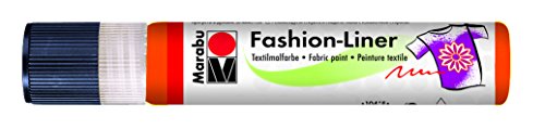 Marabu Textilfarbe Fashion-Liner, rotorange, 25 ml, weiß von Marabu