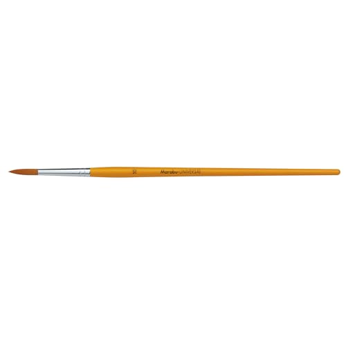 Marabu Universal Pinsel, Größe 10, Synthetikhaarpinsel aus FSC-zertifiziertem Holz, Rundpinsel für Aquarell, Seiden-und Glasmalerei, 01840000010 von Marabu