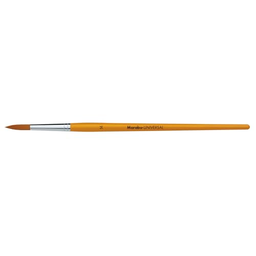 Marabu Universal Pinsel, Größe 14, Synthetikhaarpinsel aus FSC-zertifiziertem Holz, Rundpinsel für Aquarell-, Seiden- und Glasmalerei, 01840000014 von Marabu
