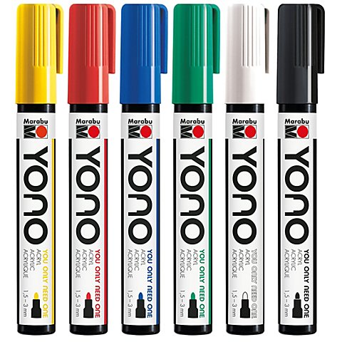 Marabu YONO Acrylmarker "Grundfarben", 6 Stifte Marabu YONO Acrylmarker "Grundfarben", 6 Stifte von Marabu