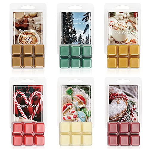 Duftwachs für Weihnachten, Sojawachswürfel für Wachswärmer, Wachsschmelzen Wachswürfel Xmas Winter, 6 x 2,5 oz von Maracco