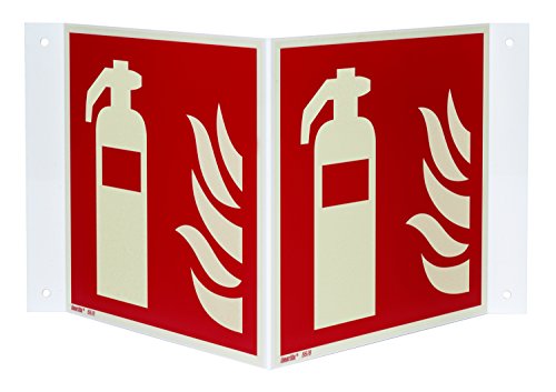 Feuerlöscher Nasenschild [F001] – Kunststoff 1 mm, 200×200 mm, langnachleuchtend, normgerecht nach ASR A1.3 / ISO 7010 von Marahrens