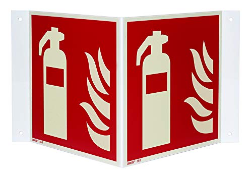 Feuerlöscher Nasenschild [F001] – Kunststoff 1 mm, 300×300 mm, langnachleuchtend, normgerecht nach ASR A1.3 / ISO 7010 von Marahrens