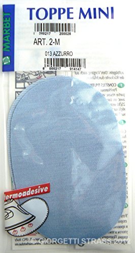 Marbet Bügelflicken Mini Hellblau Jersey 13 x 8,5cm Oval Kinderflicken 2M 013 von Marbet