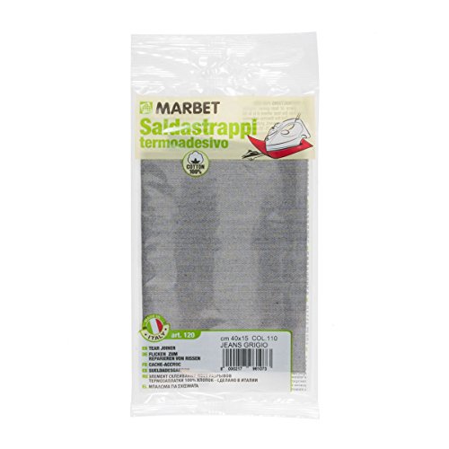Marbet MB120.110 | Baumwoll-Flicken | Zum Aufbügeln | 40 x 15 cm | grauer Jeansstoff von Marbet