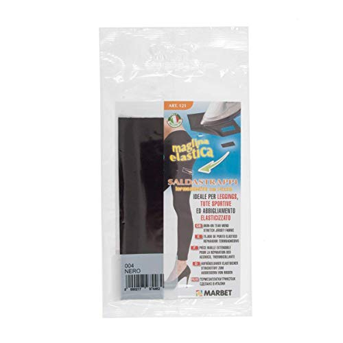 Marbet MB121.004, elastischer Jersey-Stoff, zum Aufbügeln, 20 x 15 cm, schwarz von Marbet