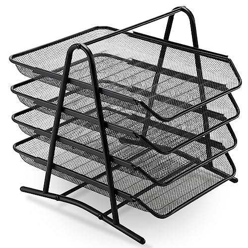 Marbrasse Schreibtisch-Organizer,Briefablage,Stapelbar,in Ablagen für Schreibtisch,Zeitschriften,Büro Organizer, Schreibtischordner Aufbewahrung(Schwarz) von Marbrasse