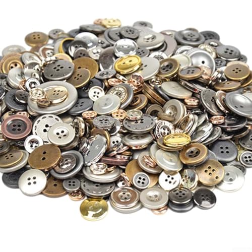 Bunte handgefertigte Harzknöpfe, perfekt zum Nähen, für Bastelprojekte und Schulaktivitäten, zufällige Farbmischung (Metallic-Farbe) von Marchfunny