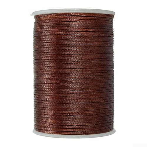 Gewachstes Polyestergarn, 78 m, 0, 8 mm, zum Nähen von Leder und Bastelprojekten (braun) von Marchfunny