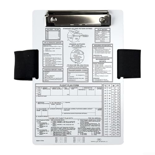 Pilot Knee Board Aluminium-Schreibblock für sicheres Dokumentenmanagement in der Luftfahrt (VFR+A) von Marchfunny
