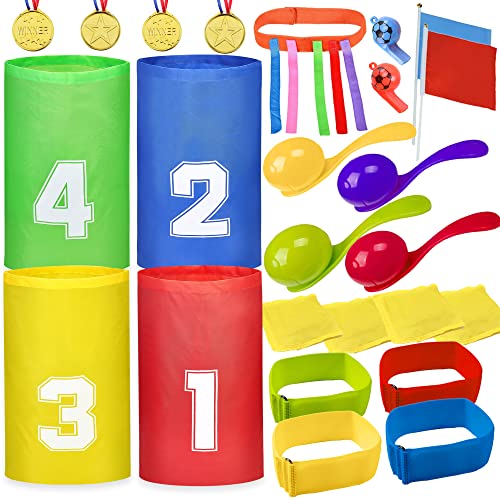 MarckersHome Sport-Tages-Set Outdoor Spiele für Kinder, Kindergeburtstag Spiele, Sackhüpfspiel mit Medaille, Eierlöffel, Sackbeutel, Pinata Geburtstag Junge Lustige Gartenspiele für Kinderpartys MarckersHome Sport-Tages-Set Outdoor Spiele für Kinder, Kindergeburtstag Spiele, Sackhüpfspiel mit Medaille, Eierlöffel, Sackbeutel, Pinata Geburtstag Junge Lustige Gartenspiele für Kinderpartys von MarckersHome