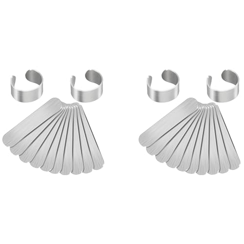 Marclix 24 Stücke Metallstanzrohlinge Aluminium Ringe Rohlinge 0.47X2.24 Biegerohlinge Ringe Rohlinge für DIY Schmuckherstellung von Marclix