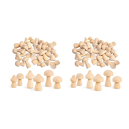 Marclix 60 Stück Pilze aus Holz, nicht 6 Pilzgrößen aus Naturholz, zur Dekoration von Kunst- und Handwerksprojekten von Marclix