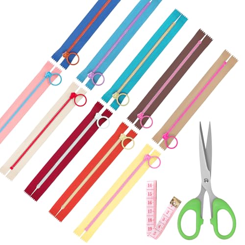 Mardatt 10 Stück Nylon-Harz-Reißverschluss, 10 Farben Kunststoff-Reißverschlüsse mit Hebering ziehen, Nähen Reißverschlüsse mit weichen Lineal, Schere für DIY Nähen Handwerk - 15cm/6 Zoll Mardatt 10 Stück Nylon-Harz-Reißverschluss, 10 Farben Kunststoff-Reißverschlüsse mit Hebering ziehen, Nähen Reißverschlüsse mit weichen Lineal, Schere für DIY Nähen Handwerk - 15cm/6 Zoll von Mardatt