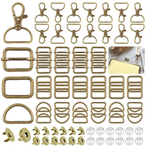 Mardatt 100 Stück 3 Farben Hardware-Schnallen-Set inklusive D-Ring, dreieckige, quadratische Ringe, magnetische Karabinerhaken Mardatt 100 Stück 3 Farben Hardware-Schnallen-Set inklusive D-Ring, dreieckige, quadratische Ringe, magnetische Karabinerhaken von Mardatt