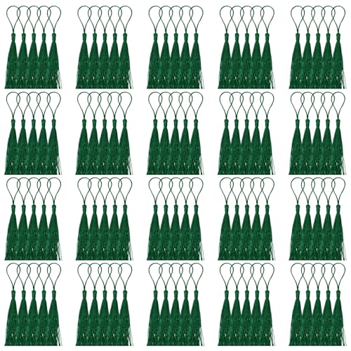 Mardatt 100 Stück Handwerk Mini Tassels Kit, 13cm / 5Inch grün weiche Handwerk seidige Tassels mit Schnur Schleife Lesezeichen Tassels Masse Mardatt 100 Stück Handwerk Mini Tassels Kit, 13cm / 5Inch grün weiche Handwerk seidige Tassels mit Schnur Schleife Lesezeichen Tassels Masse von Mardatt