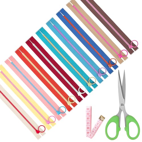 Mardatt 10Stück Nylon Harz Reißverschluss, 10 Farben Kunststoff-Reißverschlüsse mit Lifting Ring Pull, Nähen Reißverschlüsse mit weichen Lineal, Schere für DIY Nähen Handwerk, 20cm/8 Zoll Mardatt 10Stück Nylon Harz Reißverschluss, 10 Farben Kunststoff-Reißverschlüsse mit Lifting Ring Pull, Nähen Reißverschlüsse mit weichen Lineal, Schere für DIY Nähen Handwerk, 20cm/8 Zoll von Mardatt
