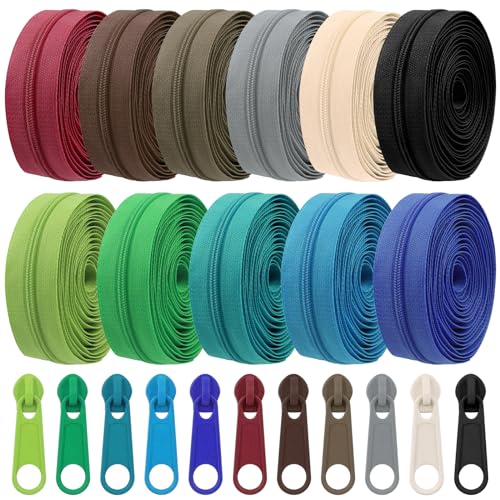 Mardatt 121Pcs 11 Colors Nylon Coil Sewing Zippers Assorted Kit with Zipper Sliders and Zippers Stops, 33 Yards Nylon Coil Zippers, #3 Nylon Coil Zipper Sliders Heads for DIY Sewing Crafts Supplies Mardatt 121Pcs 11 Colors Nylon Coil Sewing Zippers Assorted Kit with Zipper Sliders and Zippers Stops, 33 Yards Nylon Coil Zippers, #3 Nylon Coil Zipper Sliders Heads for DIY Sewing Crafts Supplies von Mardatt