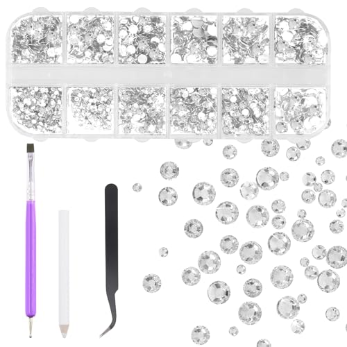 Mardatt 2606Pcs Transparent White Rhinestones, 2mm 3mm 4mm 5mm Flat Back Gems Rhinestones with Tweezers Dotting Tools for Clothes Shoes Mardatt 2606Pcs Transparent White Rhinestones, 2mm 3mm 4mm 5mm Flat Back Gems Rhinestones with Tweezers Dotting Tools for Clothes Shoes von Mardatt