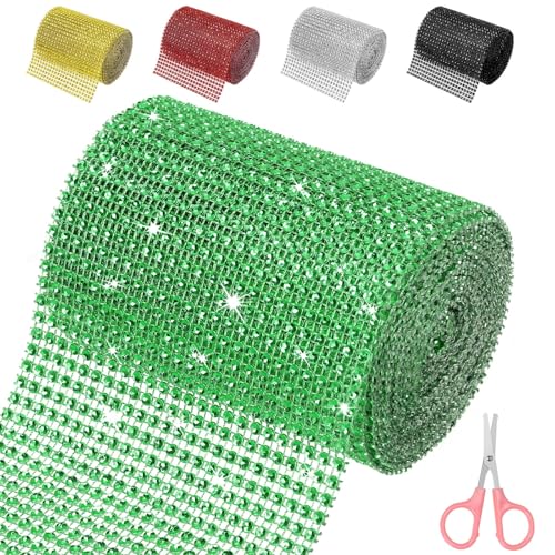Mardatt 4,7 Zoll x 4,5 Yards Grün Strass Mesh Ribbon, 24 Reihen Sparkling Bling Strass Mesh Rhinestone Ribbon Roll Rhinestone Diamond Mesh Wrap Ribbon für Kunsthandwerk, Hochzeit, Party Dekorationen Mardatt 4,7 Zoll x 4,5 Yards Grün Strass Mesh Ribbon, 24 Reihen Sparkling Bling Strass Mesh Rhinestone Ribbon Roll Rhinestone Diamond Mesh Wrap Ribbon für Kunsthandwerk, Hochzeit, Party Dekorationen von Mardatt