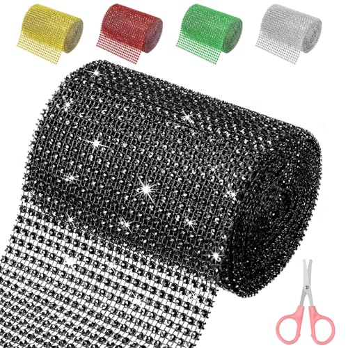 Mardatt 4,7 Zoll x 4,5 Yards schwarz Strass Mesh Ribbon, 24 Reihen funkelnde Bling Strass Mesh Strass Band Rolle Strass Diamant Mesh Wrap Band für Crafts Mardatt 4,7 Zoll x 4,5 Yards schwarz Strass Mesh Ribbon, 24 Reihen funkelnde Bling Strass Mesh Strass Band Rolle Strass Diamant Mesh Wrap Band für Crafts von Mardatt