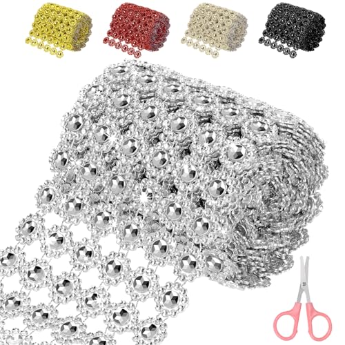 Mardatt 4 Zoll x 3 Yards Silber Blume Strass Band, 6 Reihen Sparkling Bling Strass Mesh Strass Band Rolle Strass Diamant Mesh Wrap Band für Handwerk, Hochzeit, Party Dekorationen Mardatt 4 Zoll x 3 Yards Silber Blume Strass Band, 6 Reihen Sparkling Bling Strass Mesh Strass Band Rolle Strass Diamant Mesh Wrap Band für Handwerk, Hochzeit, Party Dekorationen von Mardatt