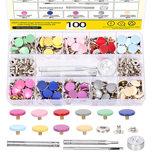 Mardatt 503Pcs Metal Snap Button Fastener Kit with Fixing Tools, Multicolored Press Studs Clothing Snaps Fasteners for Leather Sewing Clothing Mardatt 503Pcs Metal Snap Button Fastener Kit with Fixing Tools, Multicolored Press Studs Clothing Snaps Fasteners for Leather Sewing Clothing von Mardatt