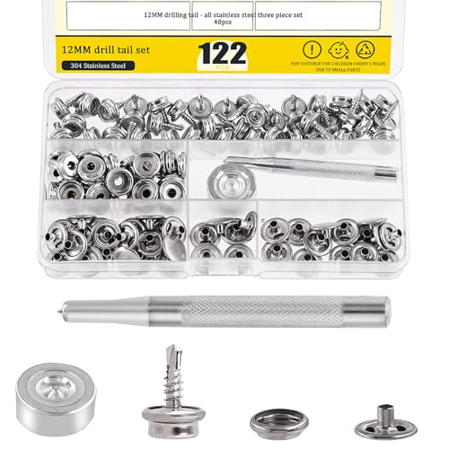 Mardatt 60Pcs Canvas Snap Kit, Stainless Steel Marine Grade Snap 3/8" Socket Boat Snaps Kit Upholstery Boat Cover Snap Button Fastener Tool with 2Pcs Setting Tool for Boat Cover Furniture Mardatt 60Pcs Canvas Snap Kit, Stainless Steel Marine Grade Snap 3/8" Socket Boat Snaps Kit Upholstery Boat Cover Snap Button Fastener Tool with 2Pcs Setting Tool for Boat Cover Furniture von Mardatt