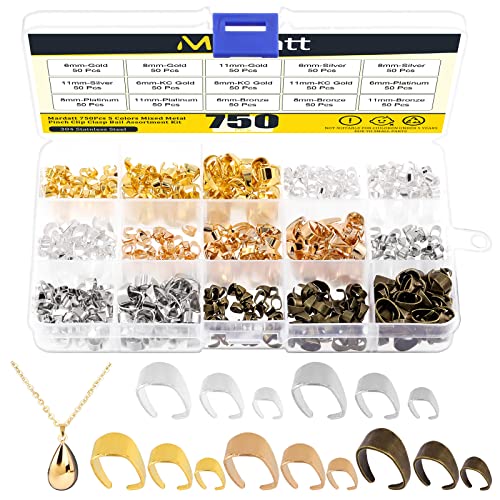 Mardatt 750 Stück 5 Farben gemischte Metallklemmen, 6 mm/8 mm/11 mm, Karabinerhaken, Anhänger, Verschlüsse, Klauenbügel, Clips für DIY-Halsketten, Schmuck, Erkenntnisse Mardatt 750 Stück 5 Farben gemischte Metallklemmen, 6 mm/8 mm/11 mm, Karabinerhaken, Anhänger, Verschlüsse, Klauenbügel, Clips für DIY-Halsketten, Schmuck, Erkenntnisse von Mardatt